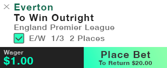 Each Way and Win/Place Bet Slip