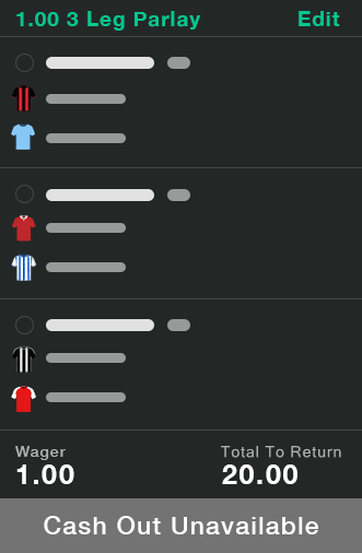 Cash Out unavailable